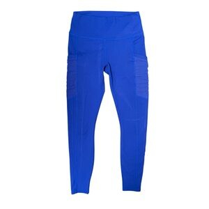 Blue Fabletics High Waisted Leggings With Mesh Pockets